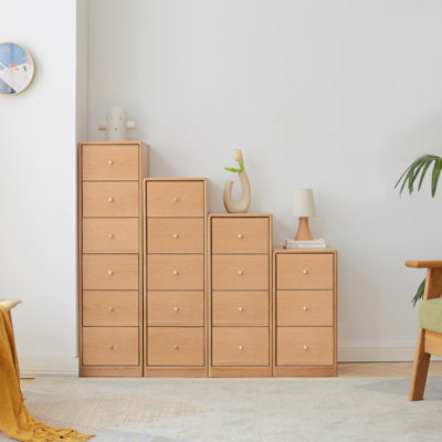 Myeka Solid Wood 4 - Drawer End Table