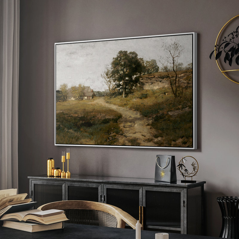 Paysage rétro - MLXII, Toile encadrée flottée blanche, H 17 po x l 25 po