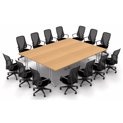 Albin 14 Person Conference Meeting Tables with 14 Chairs Complete Set by The Twillery Co.