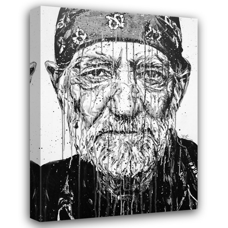 «Ahlrich Willie Nelson» par Pratisha Muir - reproduction d'art sur toile tendue, H 36 po x l 32 po x P 1,5 po