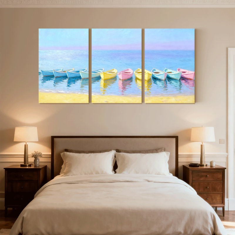 Ensemble de 3 reproductions d'art sur toile, H 18 po x l 36 po