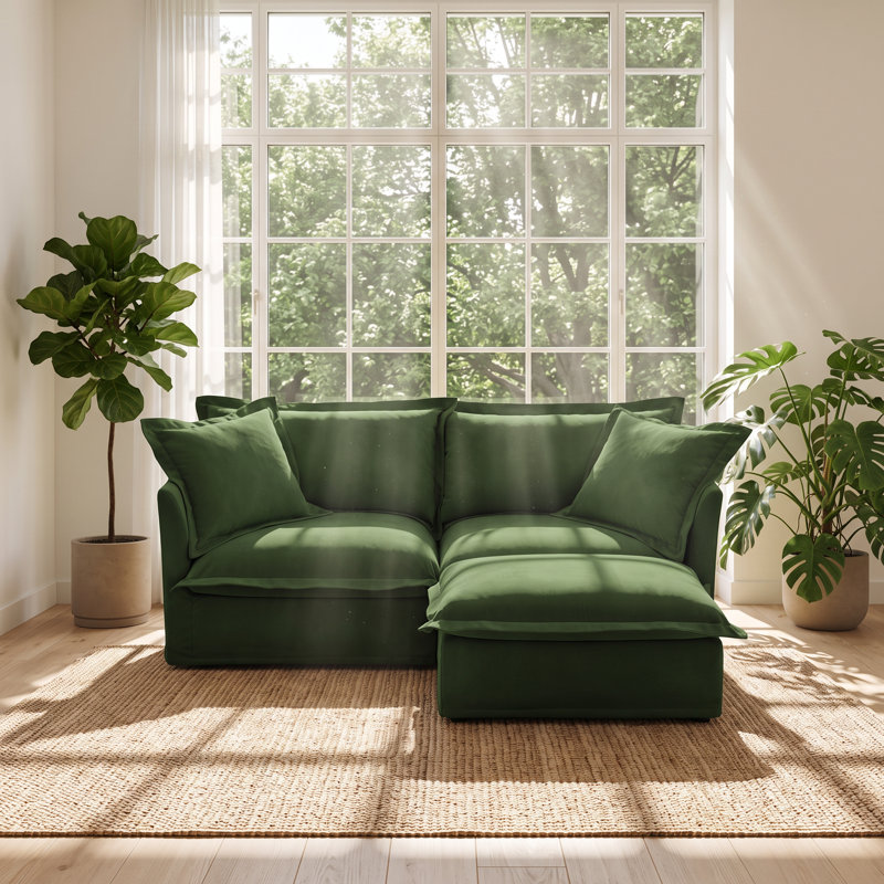 Canapé d'angle Urban Ins, housse en chenille, 212 cm L x 84 cm P x 88 cm H