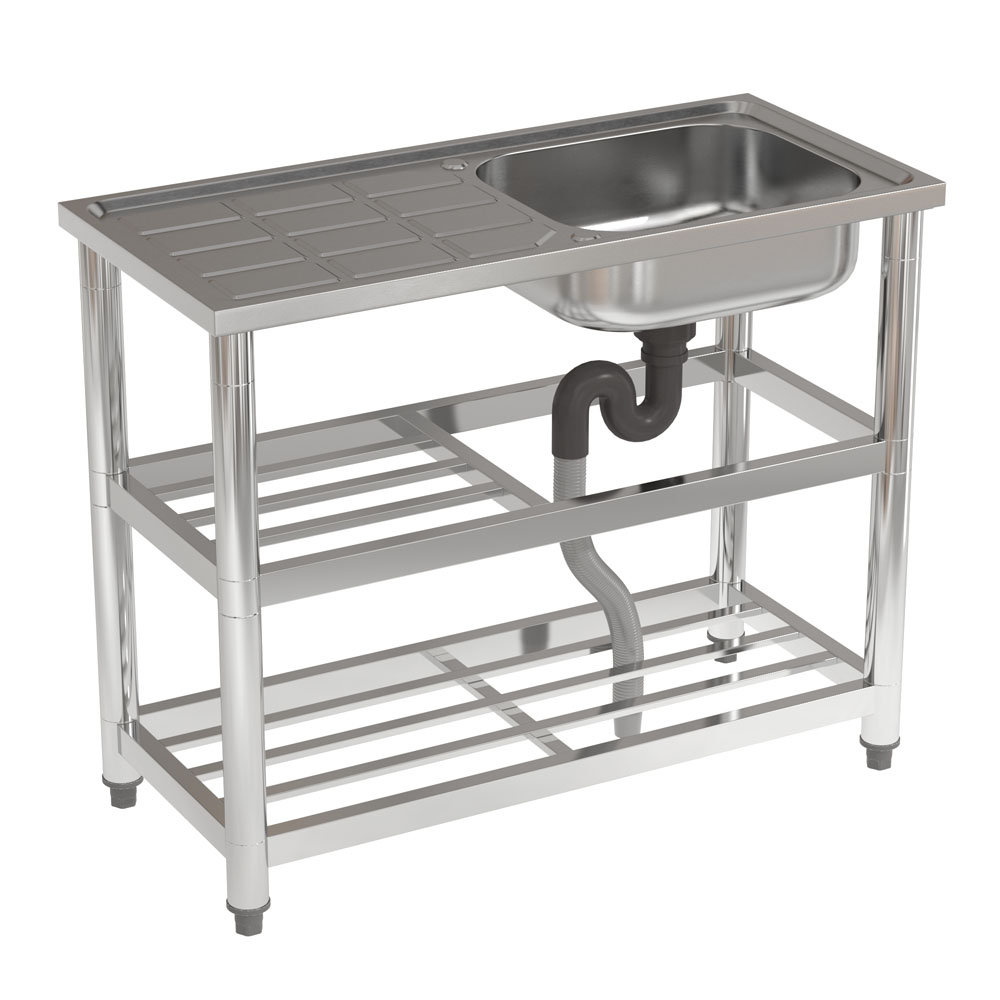 Borough Wharf 45mm W Single Bowl Stainless Steel Kitchen Sink with 2 Faucet Holes