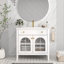 Meuble-lavabo autoportant avec tablette de rangement-1993874141