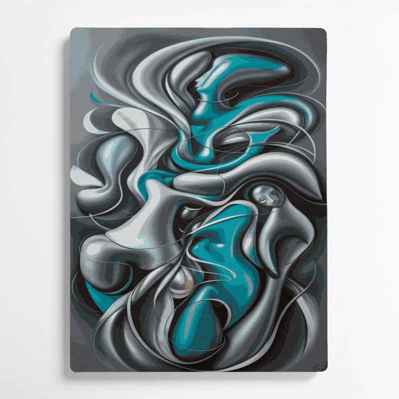Art mural abstrait 45 figuratives abstraites en métal noir, H 20 po x l 30 po