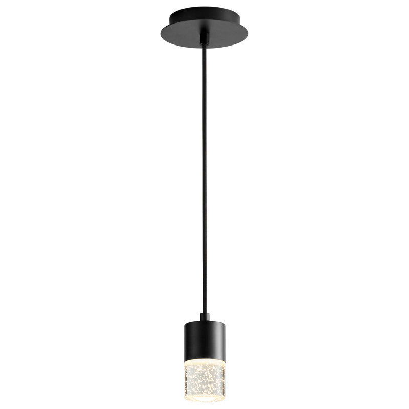 Luminaire suspendu cylindrique à 1 lumière DEL, H 125,5 po x l 2 po x P 2,75 po, Noir