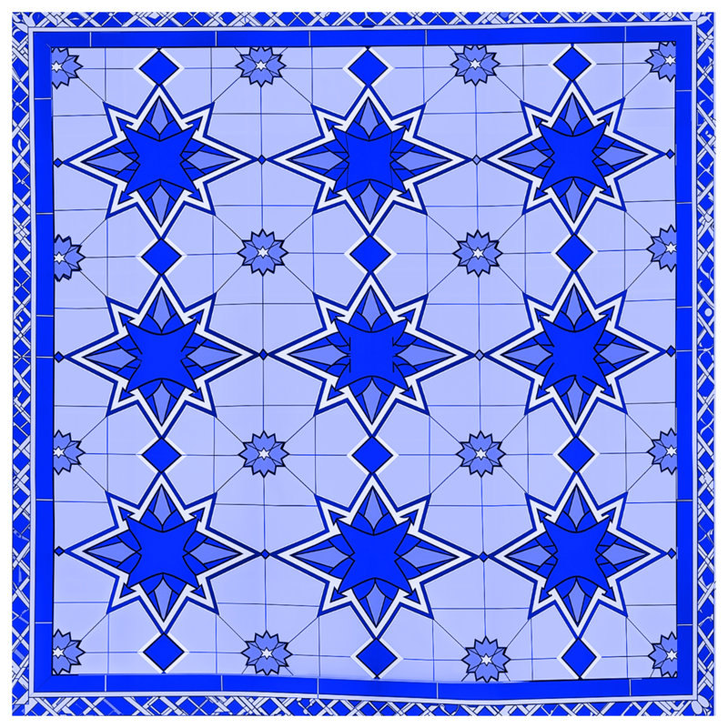 Rideaux de douche à motif géométrique bleu très long, L 70 po x H 84 po
