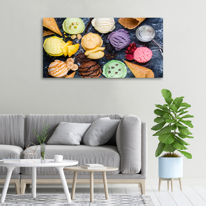Colorful Ice Cream - No Frame Print on Canvas
