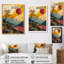 Red Moon Mountain, collage rétro - paysage abstrait, art mural-1359715883-1359715861