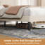 Bed Frame with Adjustable Linen Headboard, Solid Wooden Slats & Upholstered Platform, Easy Assembly-760929001-760929002
