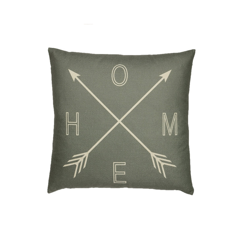 Housse et insert de coussin carré Love, Polyester/ Bourre en polyester, Gris