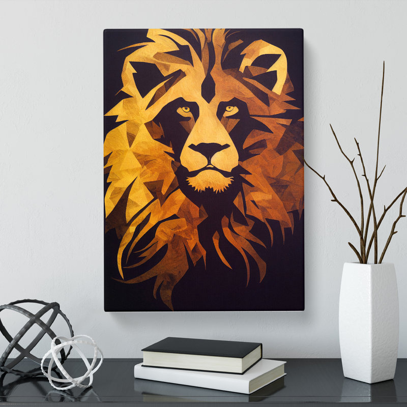 CAN-V0523-1392X Lion Boho - Wrapped Canvas Print, 50cm H x 35cm W x 3cm D