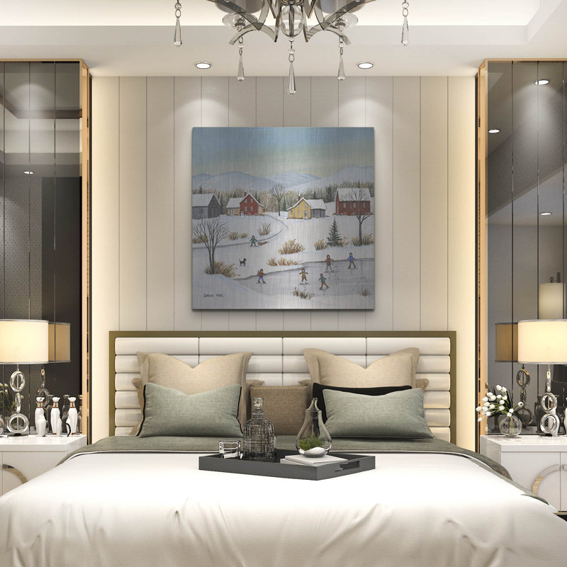 Art mural en métal Winston Porter «At the Ice Patch» par Sharon Mark, H 36 po x l 36 po