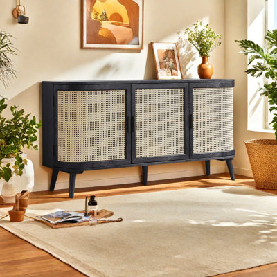 Armoire de rangement en rotin rétro