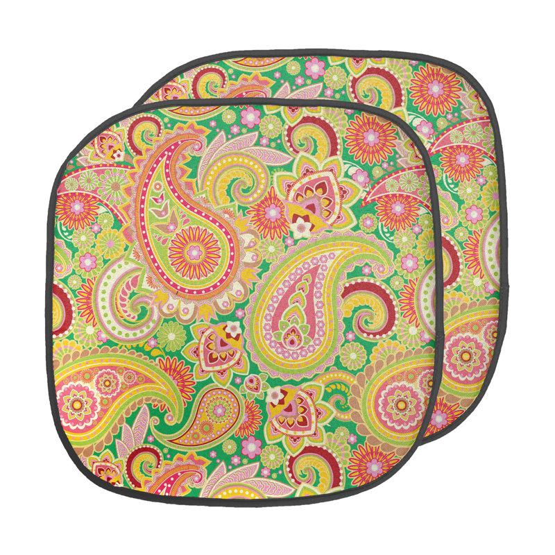 Outdoor 1.38'' Dining Chair Seat Cushion, Yellow/Pink