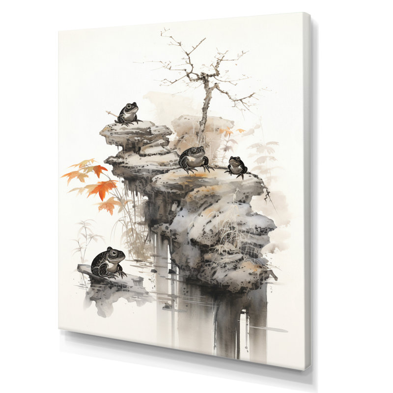 «N art Asian Frog Toads II», impression sur toile encadrée, H 32 po x l 24 po x P 1 po, Toile tendue