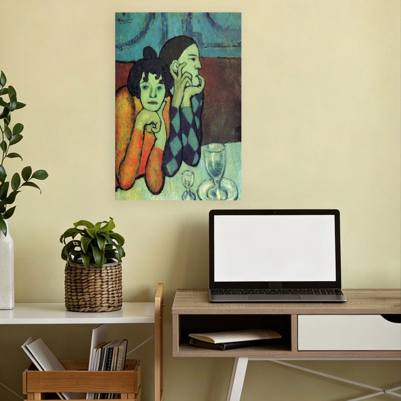 «Deux mélancoliques», impression d'art mural contemporain, H 18 po x l 12 po