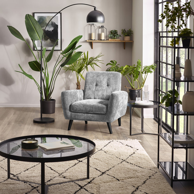 Bostrom Upholstered Armchair, Grey Chenille