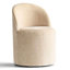 Rolling Chenille Upholstered Dining Chair With Castors-1098561284-1090085163
