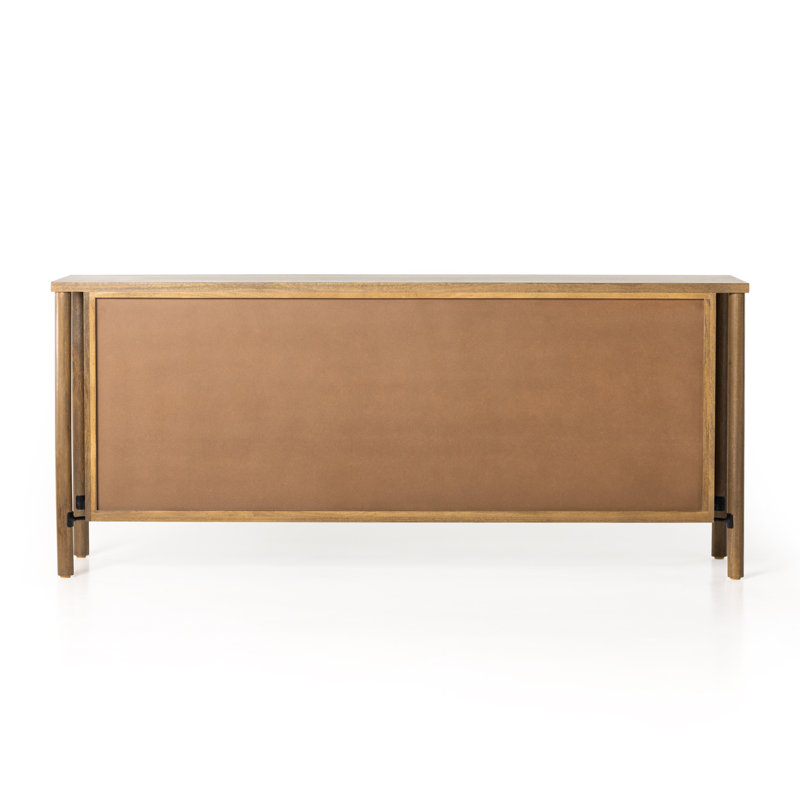 Veta 74'' W Solid Wood Sideboard, Taupe Cane