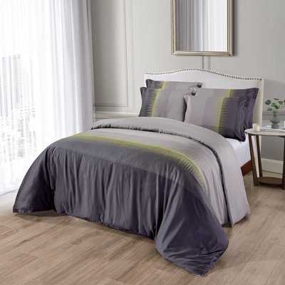 Northern Lights Grey Standard Cotton 3 Piece Duvet Cover Set