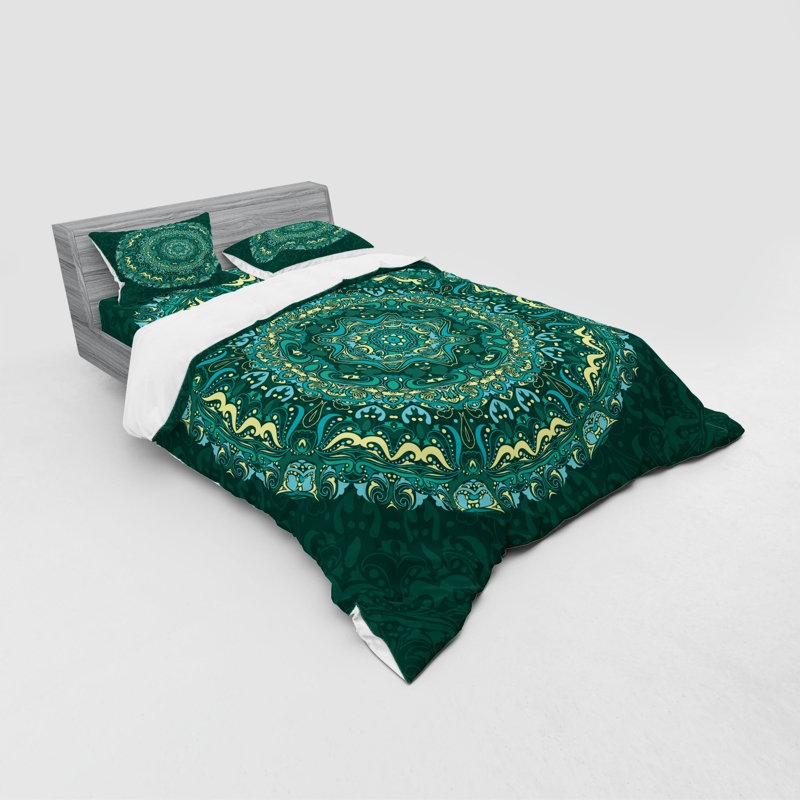 Ensemble de housse de couette en microfibre Eastern Teal, Housse de couette grand + 3 pièces supplémentair