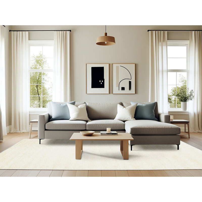 Surface beige contemporaine tapis, Rectangle 6 pi x 9 pi