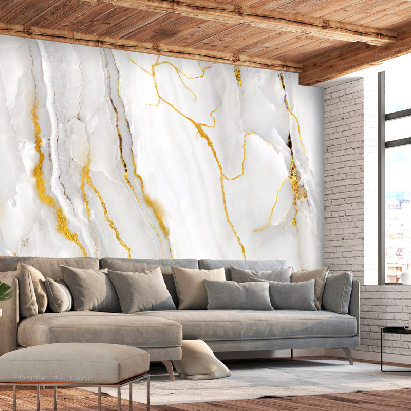 Yubin Peel & Stick Marble Wallpaper Roll, 82.7" L x 115.7" W