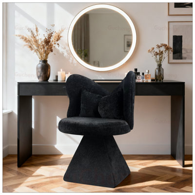 Elegant Swivel Vanity Chair with Butterfly Back, Perfect for Bedrooms, Living Rooms, and Dining Areas