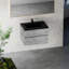 Meuble-lavabo gris 30 po avec lavabo à sable en quartz et meuble-lavabo à fermeture en douceur 30 po, noir mat