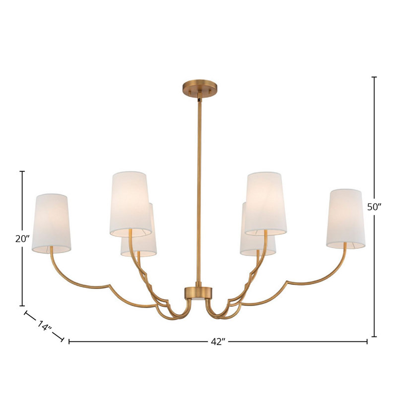 Nouveau lustre Sophia 6 LT Kalco, Blanc, Or