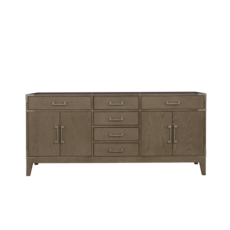 Grey Oak Double Bath Vanity 72 In. W X 22 In. D, Gray