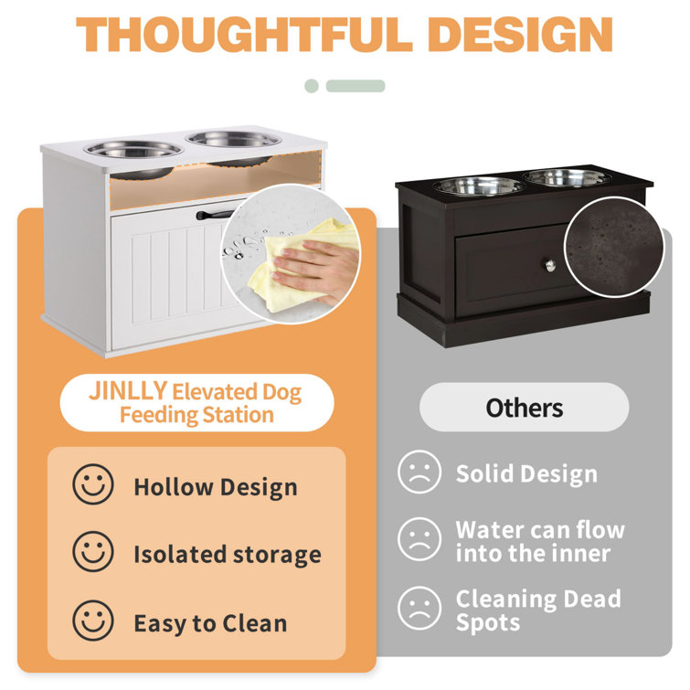  Elevated Dog Feeding Station with Storage,Elevated