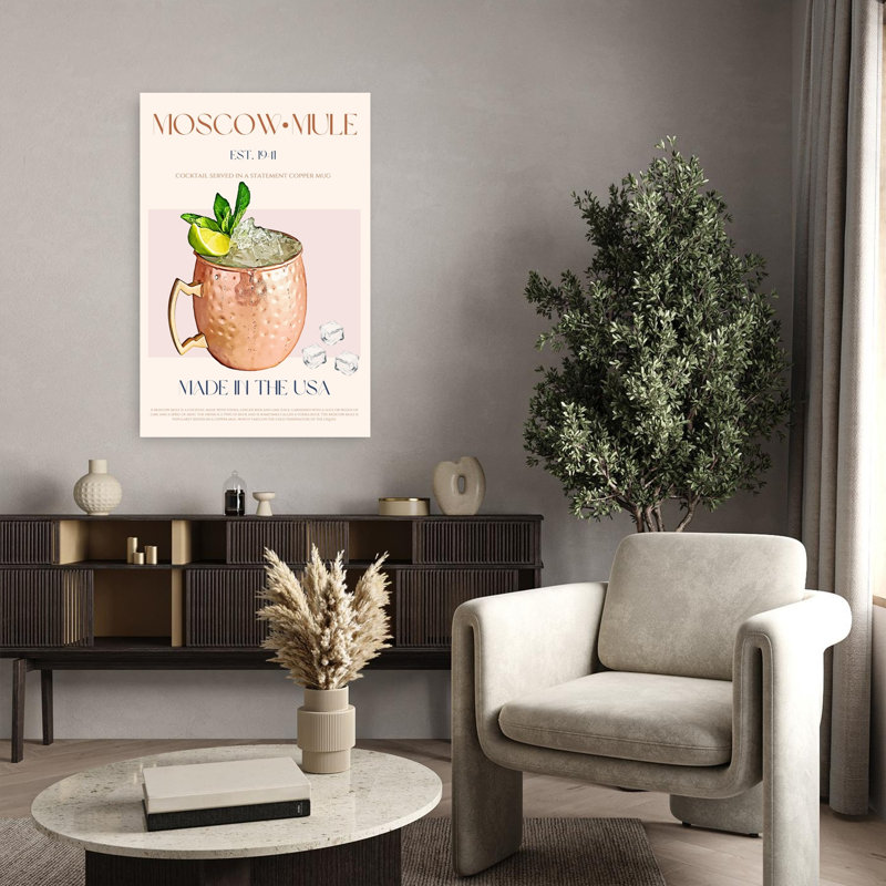 «Moscow Mule», art mural contemporain d'été, H 36 po x l 24 po