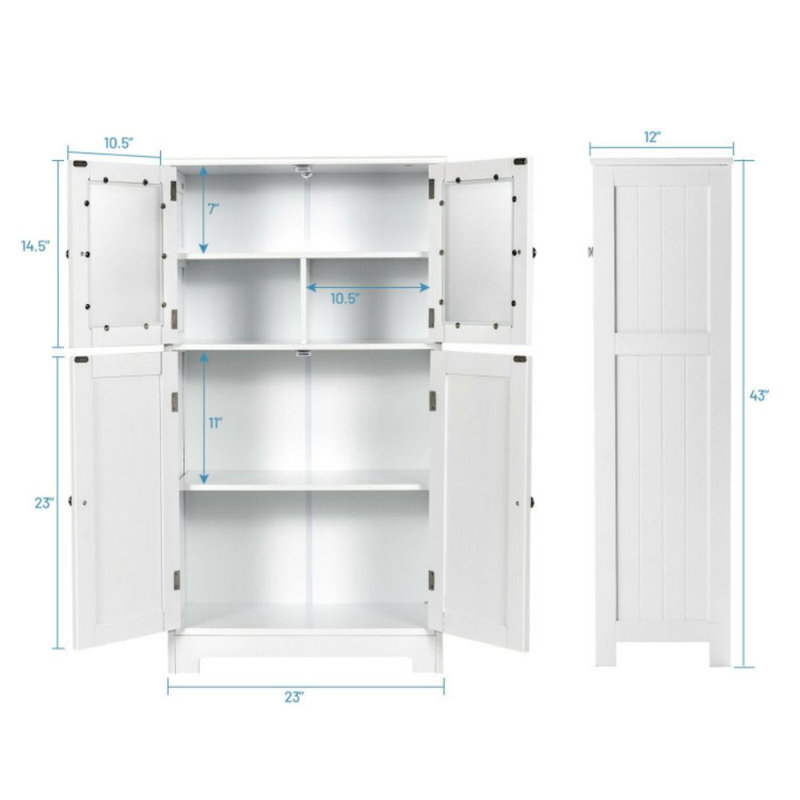 Armoire de salle de bain autoportante l 23 po x H 43 po x P 12 po Idalou, Blanc
