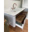Toscane - Euro gris art déco brillant avec intérieur en bois de noyer massif avec pierre de marbre naturel 48 po