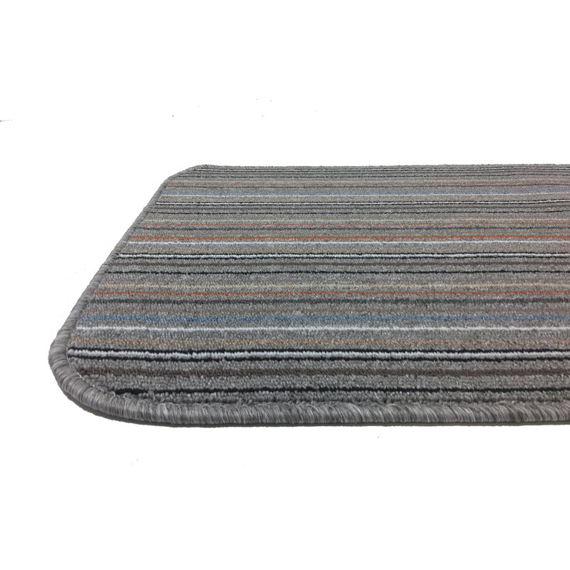Barrera Modern & Contemporary Striped Non-Skid Kitchen Mat, Rectangle 57 x 90cm, Grey