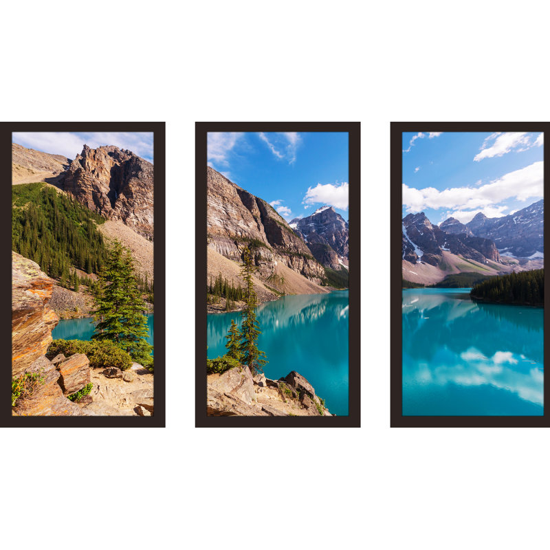 Moraine Lake in Banff National Park - Ensemble de 3 reproductions de photos sur acrylique, H 25,5 po x l 40,5 po x P 1 po