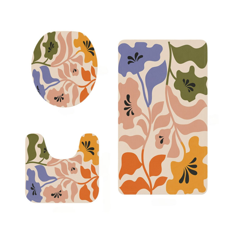 Ensemble de 3 tapis de bain Boho