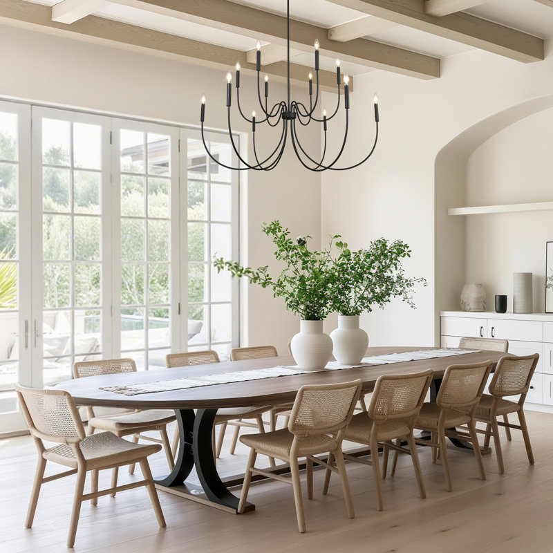 12-Light Dimmable Oversize 47" Width Chandelier