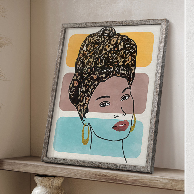 Head Wrap I, reproduction encadrée - bois massif, H 21 po x l 17 po