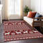 Tapis rouge renne de Noël intérieur / extérieur lavable à la machine-968530757