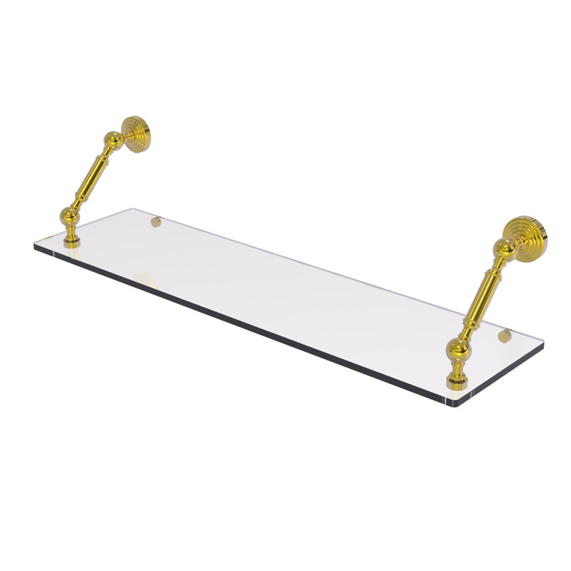 Tablette flottante Beresford, Laiton poli, H 7,3 po x l 30 po x P 8 po