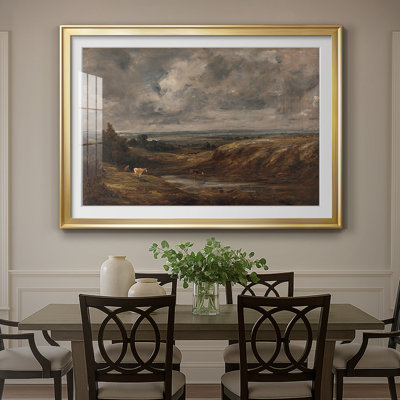 Branch Hill Pond, Hampstead Heath-John Constable, reproduction encadrée avec passe-partout et verre 1824 - 1825