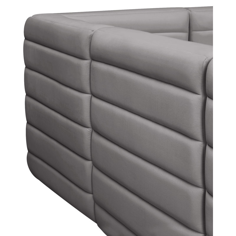 Fauteuil modulaire en velours Enso, Velours gris