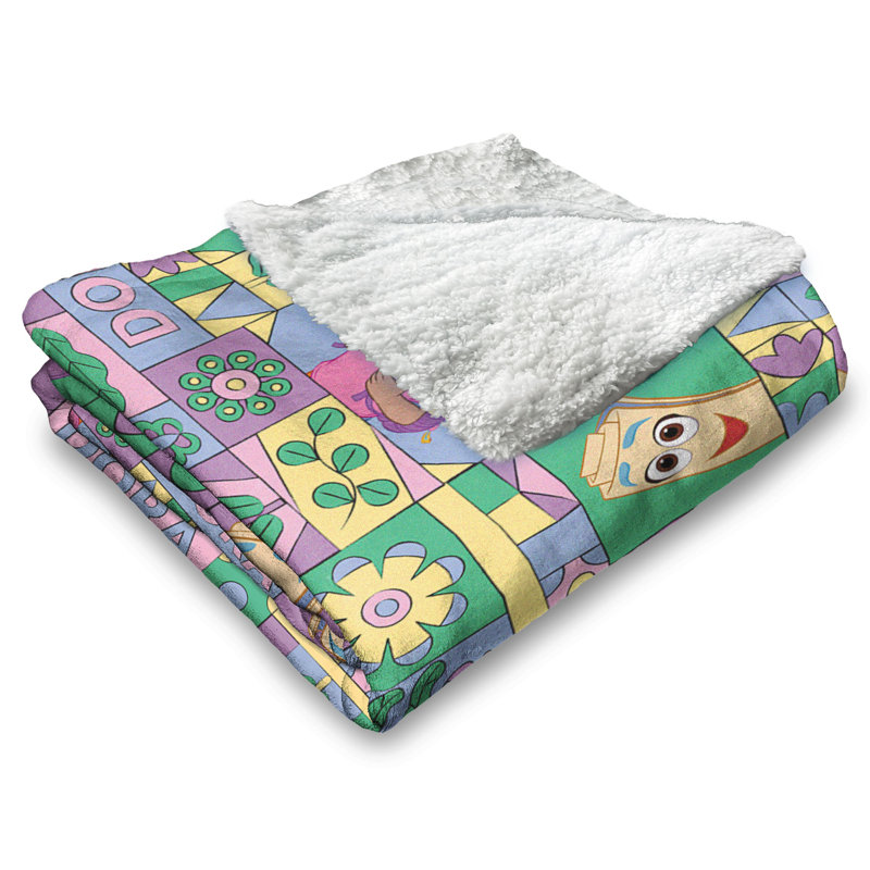Jeté en sherpa Dora the Explorer Dora & Friends, jeté en peluche douce, 50 x 60