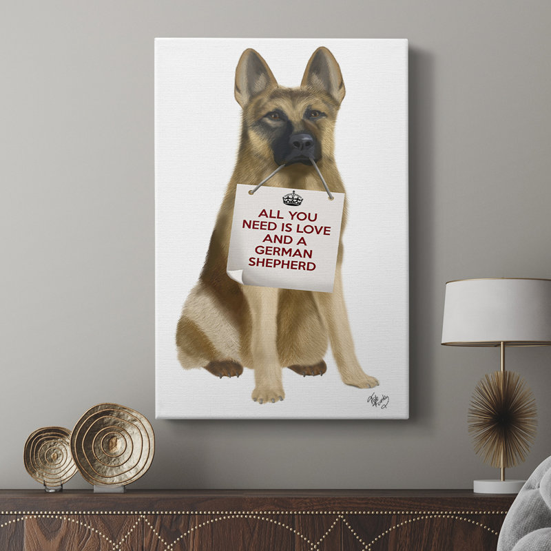 Amour et berger allemand - galerie Cavas sur mesure