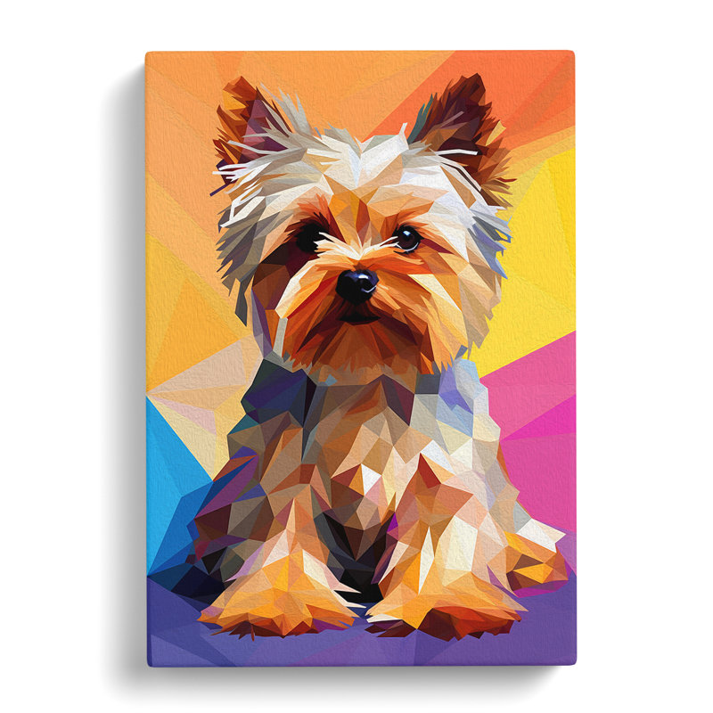 Yorkshire Terrier Geometric No.2 - No Frame Print, 60cm H x 40cm W x 3cm D