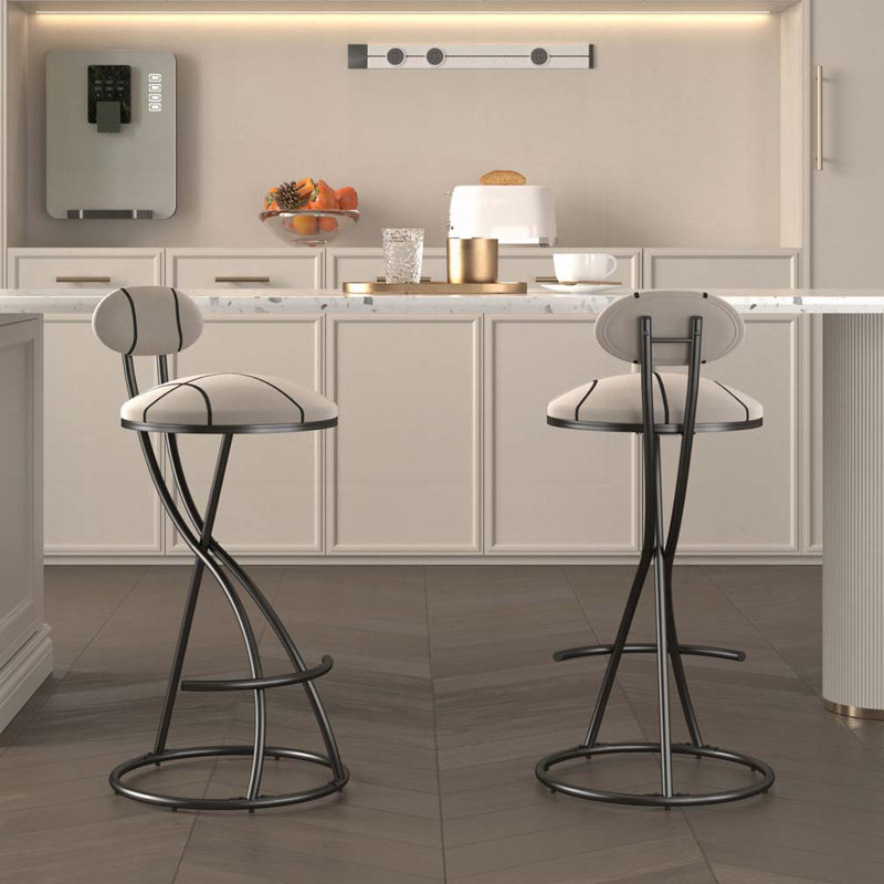 Upholstered Bar Stools, Black