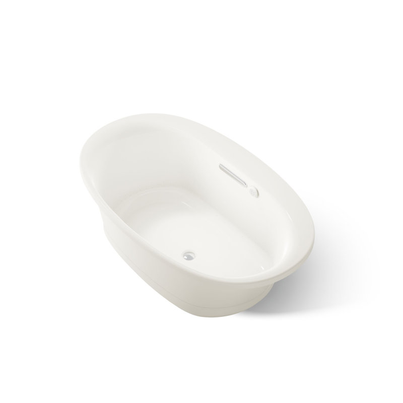 Underscore Oval 60" x 36" Drop In Undermount Whirlpool Acrylic Bathtub Heater, Biscuit